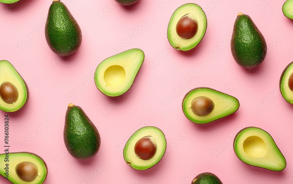 Avocado pattern on pink background Avocado pattern on pink background