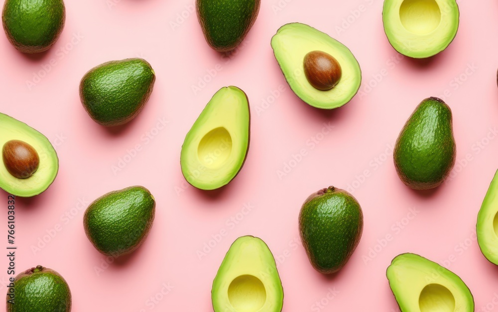 Avocado pattern on pink background Avocado pattern on pink background