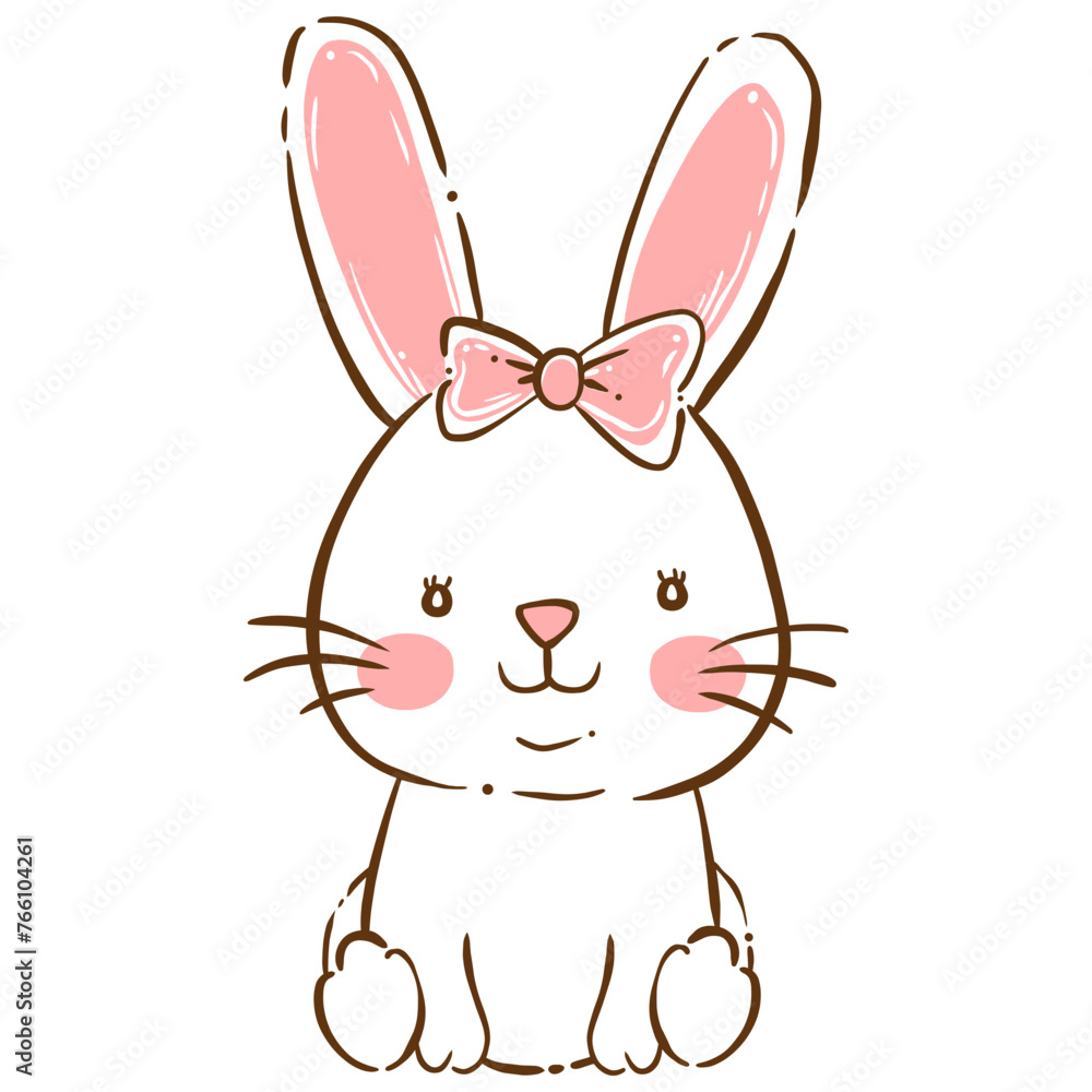 Easter bunny Doodle illustration Easter bunny Doodle illustration
