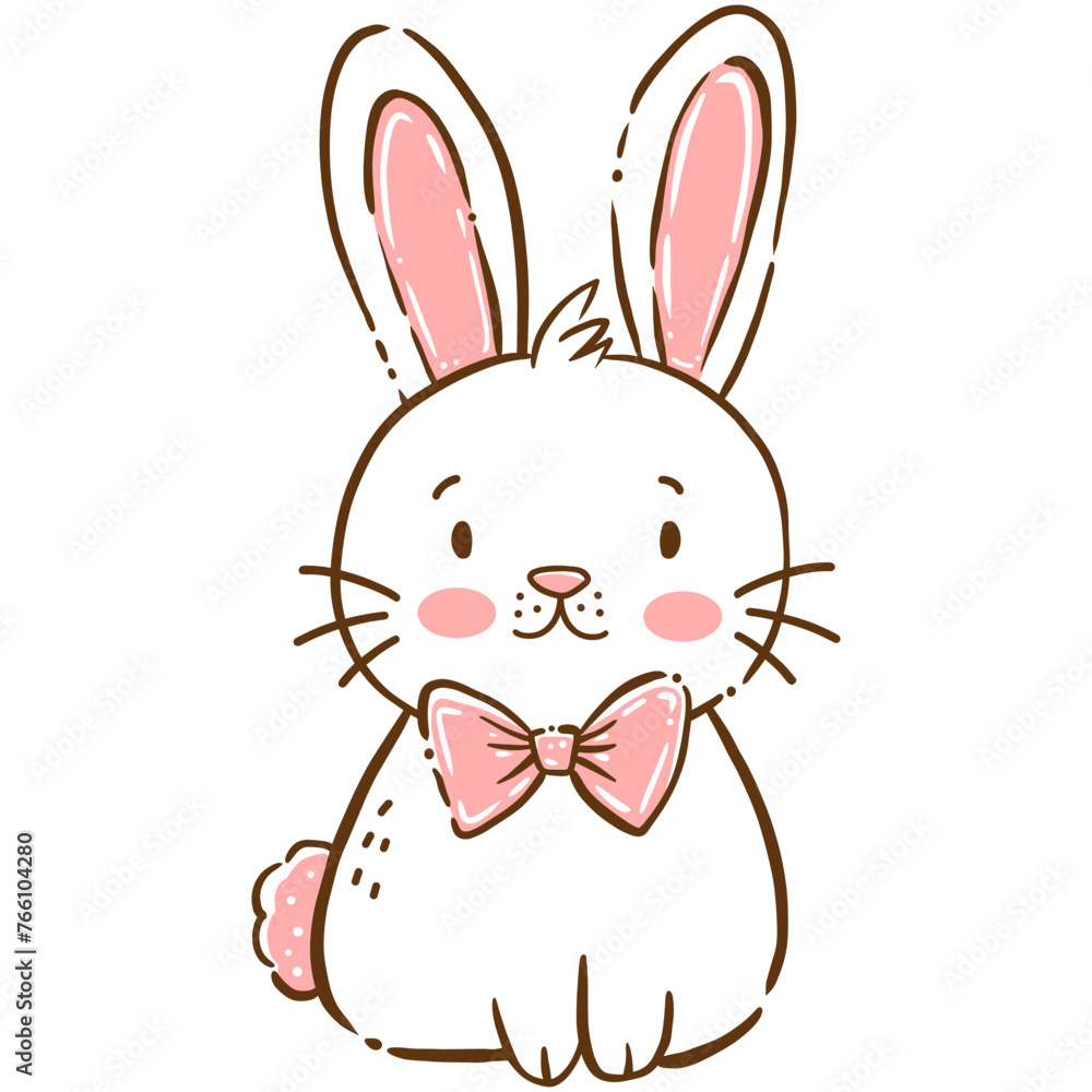 Fototapeta premium Easter bunny Doodle illustration