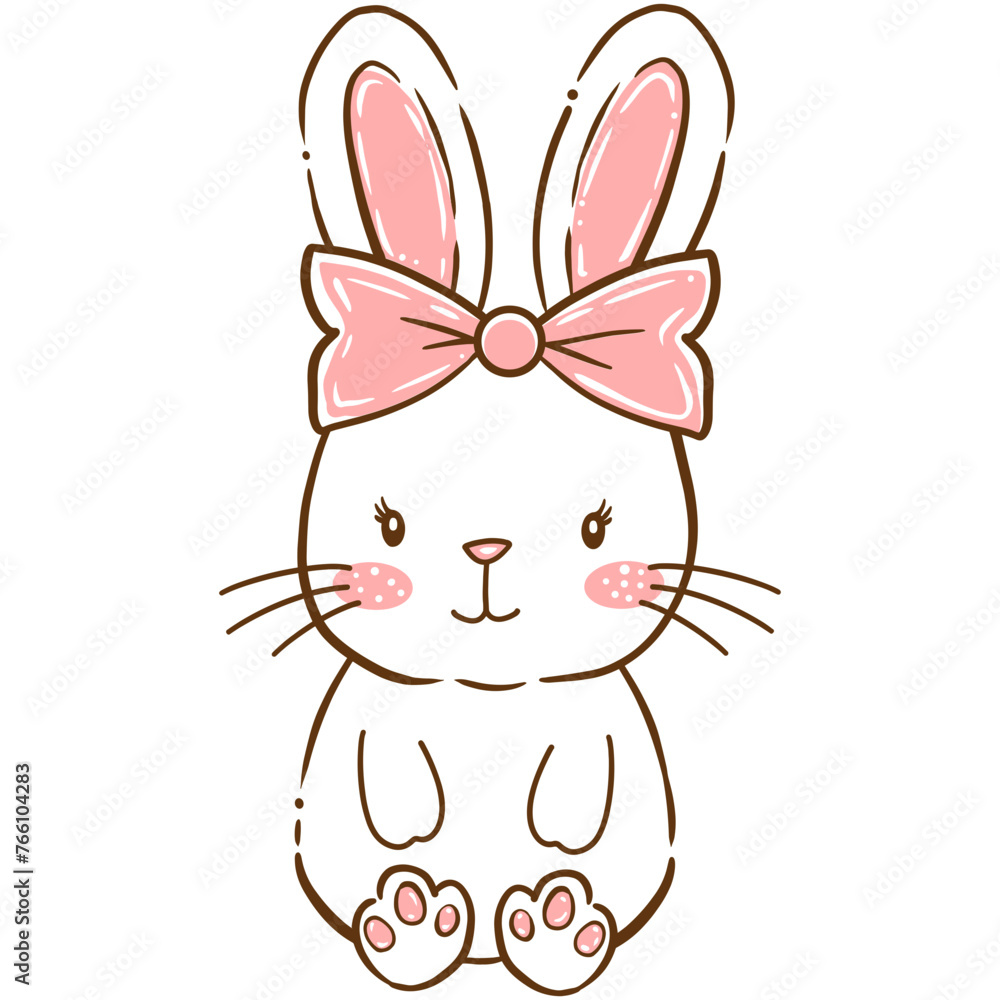 Obraz premium Easter bunny Doodle illustration