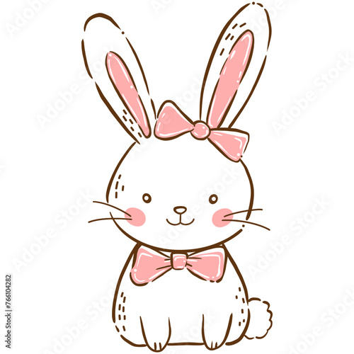 Easter bunny Doodle illustration