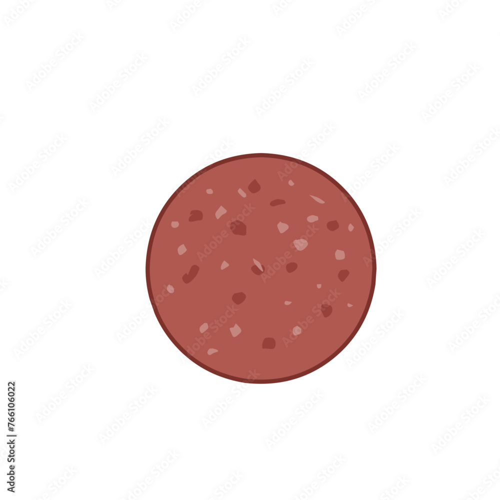 Salami Slice Flat Vector Illustration Salami Slice Flat Vector Illustration