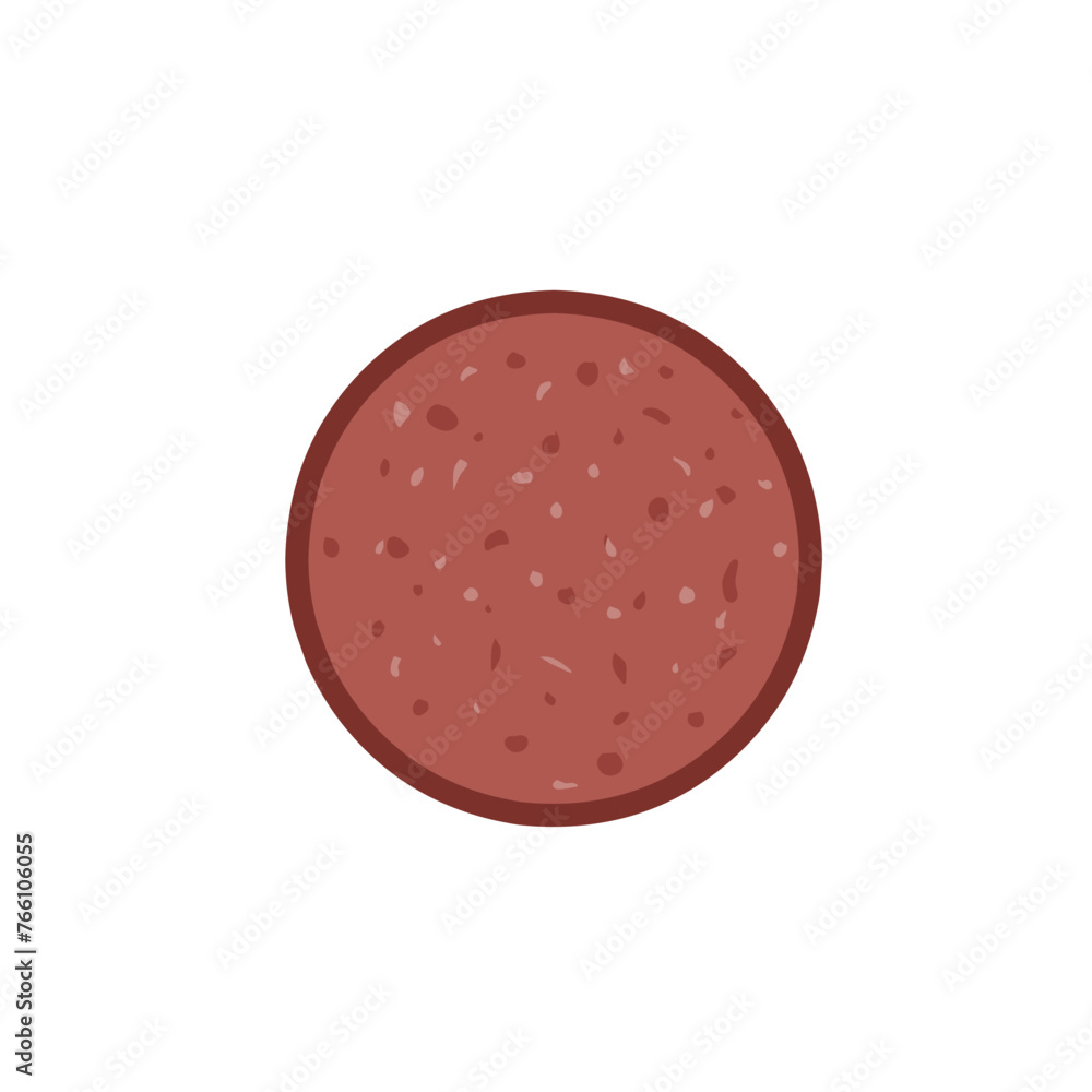 Salami Slice Flat Vector Illustration Salami Slice Flat Vector Illustration