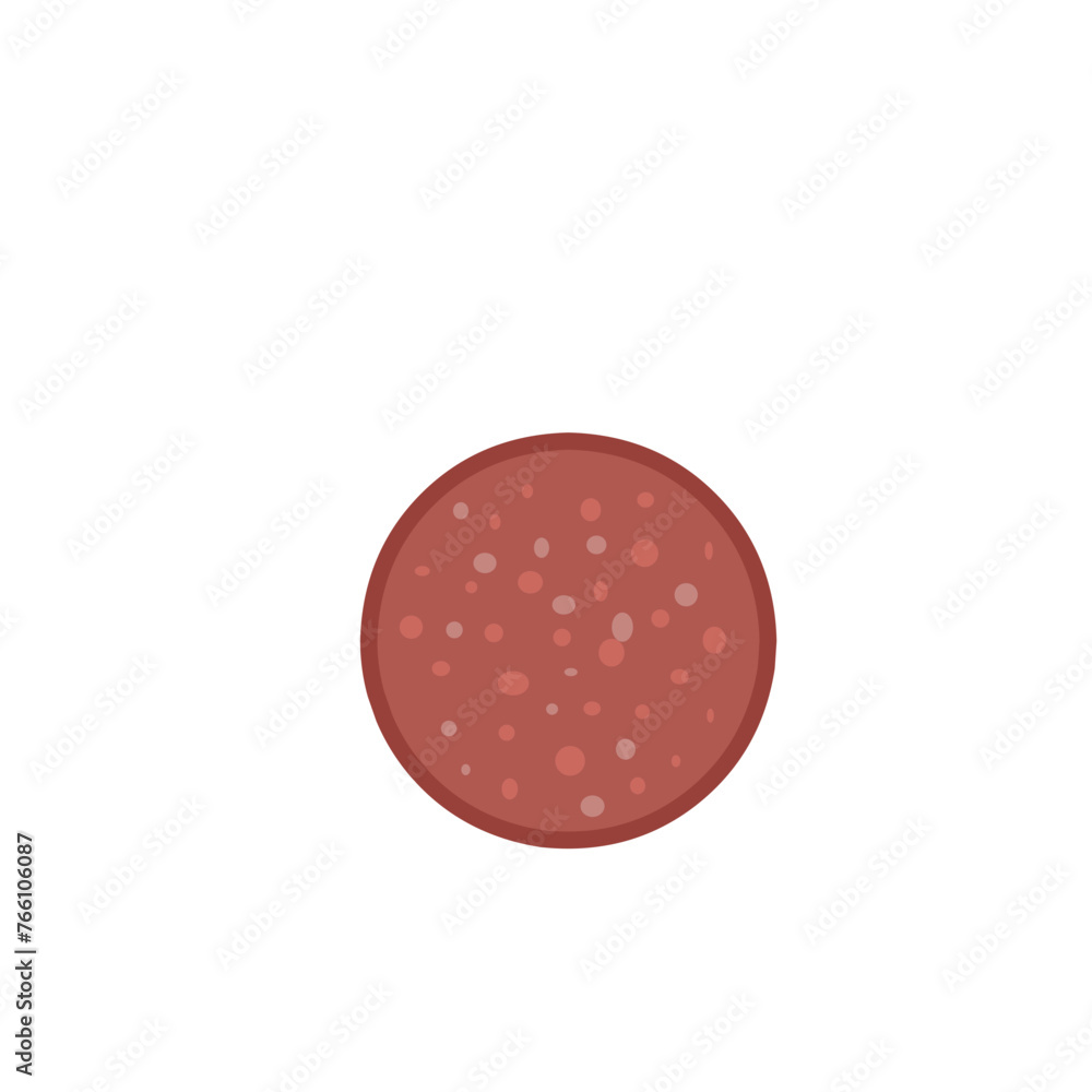 Salami Slice Flat Vector Illustration Salami Slice Flat Vector Illustration
