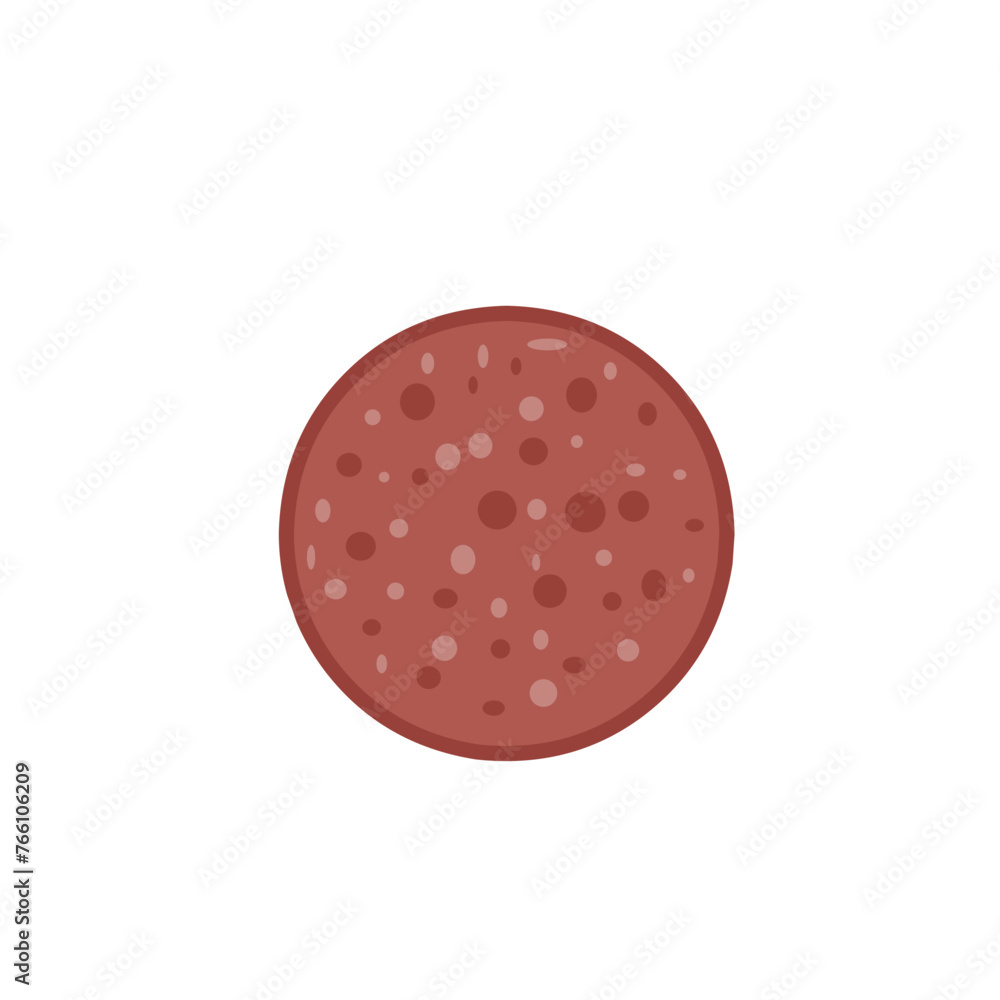Salami Slice Flat Vector Illustration Salami Slice Flat Vector Illustration