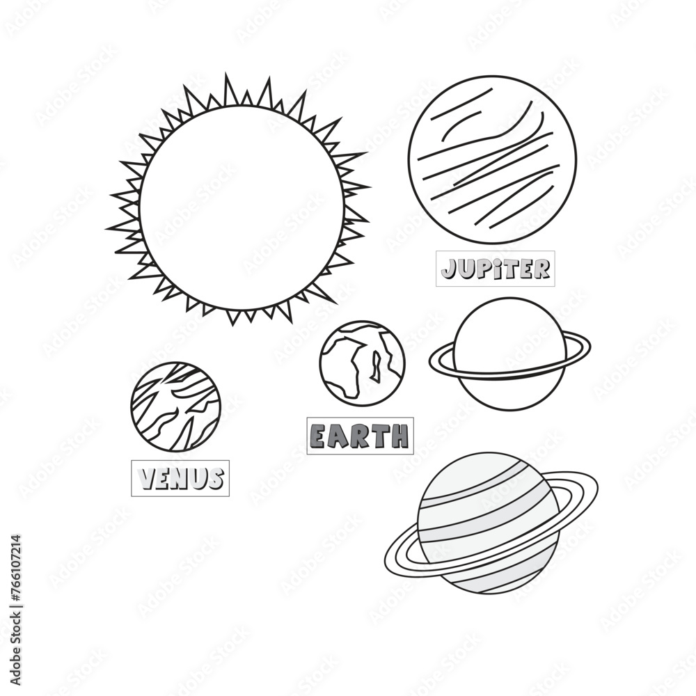 Six vector planets of the solar system Six vector planets of the solar system