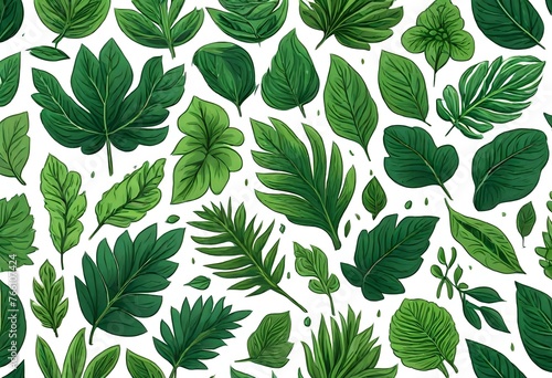 AI generated green plant illustrations © Ghulam