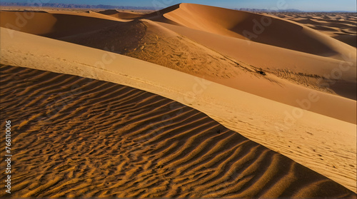 Morocco Sand dunes of Sahara desert .Generative AI