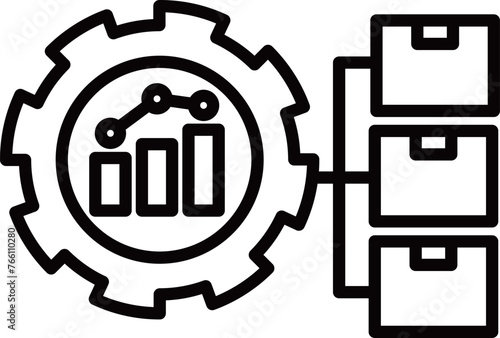 The gears work in conjunction with the graph to manage the next shipment.