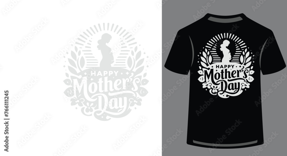 Happy mothers day typography design.