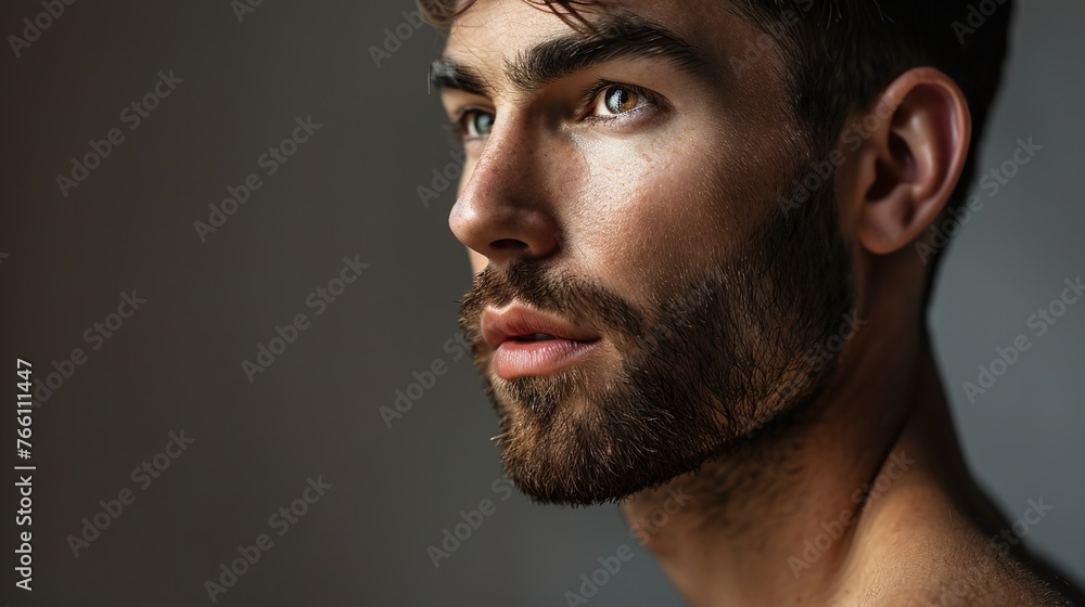 Studio portrait of a man using skincare products and cosmetics Studio portrait of a man using skincare products and cosmetics