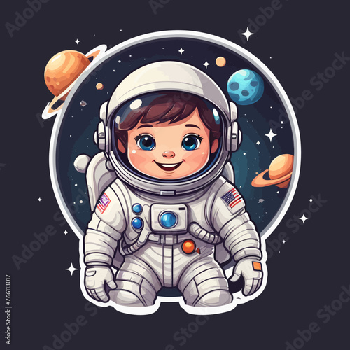 astronaut cartoon Logo Design Very Cool © Rizky