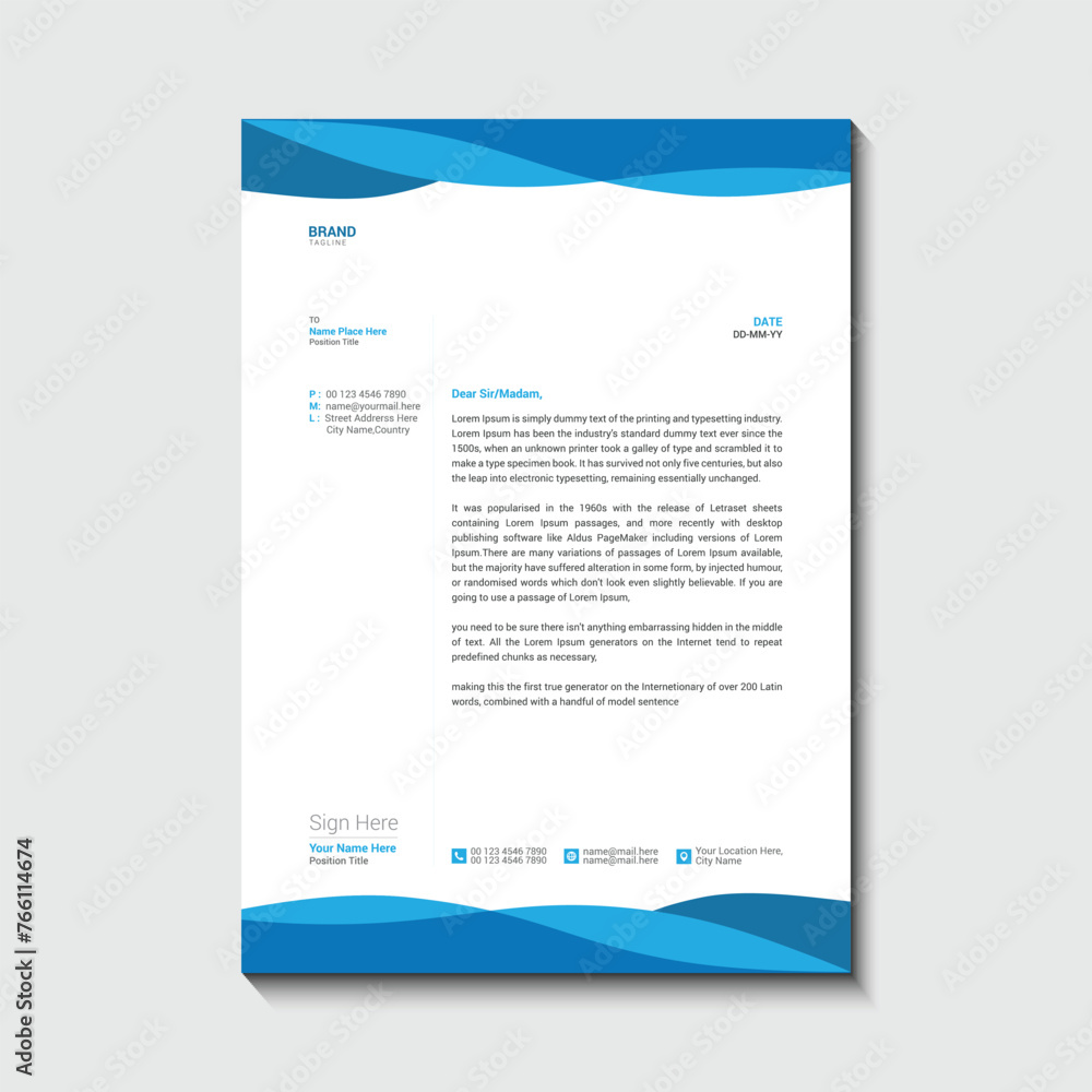 Obraz premium Company letterhead design template