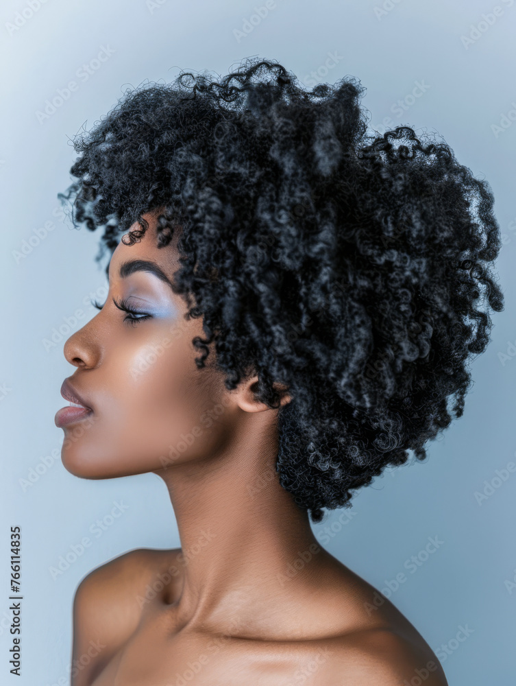 Diverse African woman portrait with a clean background for text Diverse African woman portrait with a clean background for text