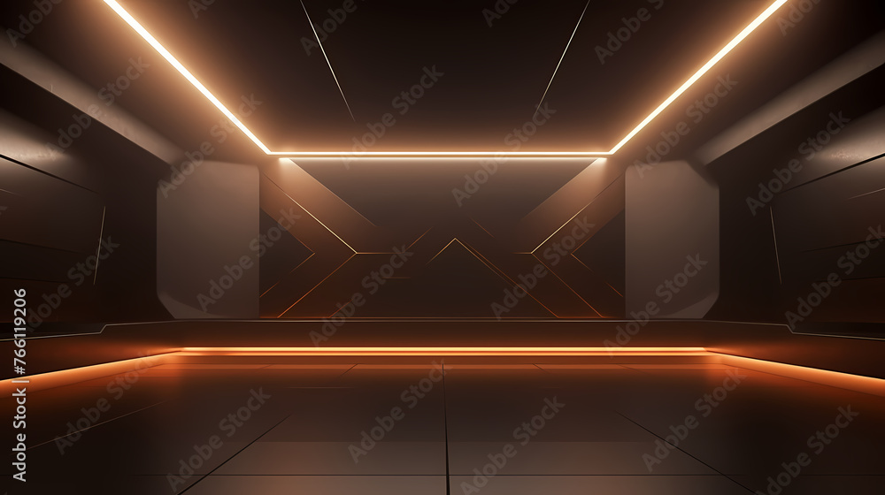 Empty geometric room with beautiful lighting Empty geometric room with beautiful lighting