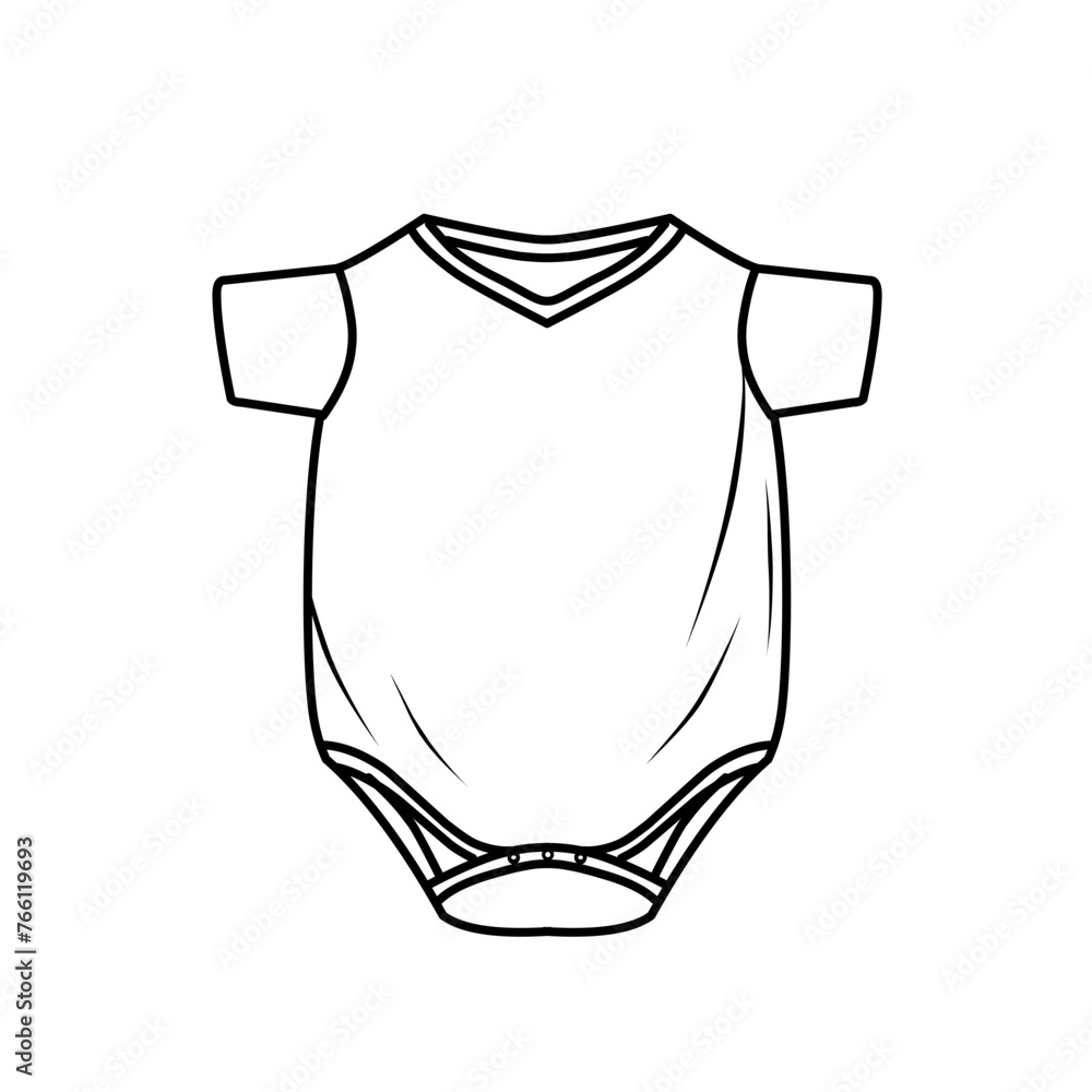Baby Bodysuit Flat Sketch Baby Bodysuit Flat Sketch