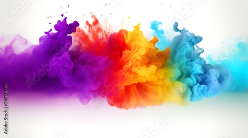 Colorful ink in water isolated on white background. Vector illustration.