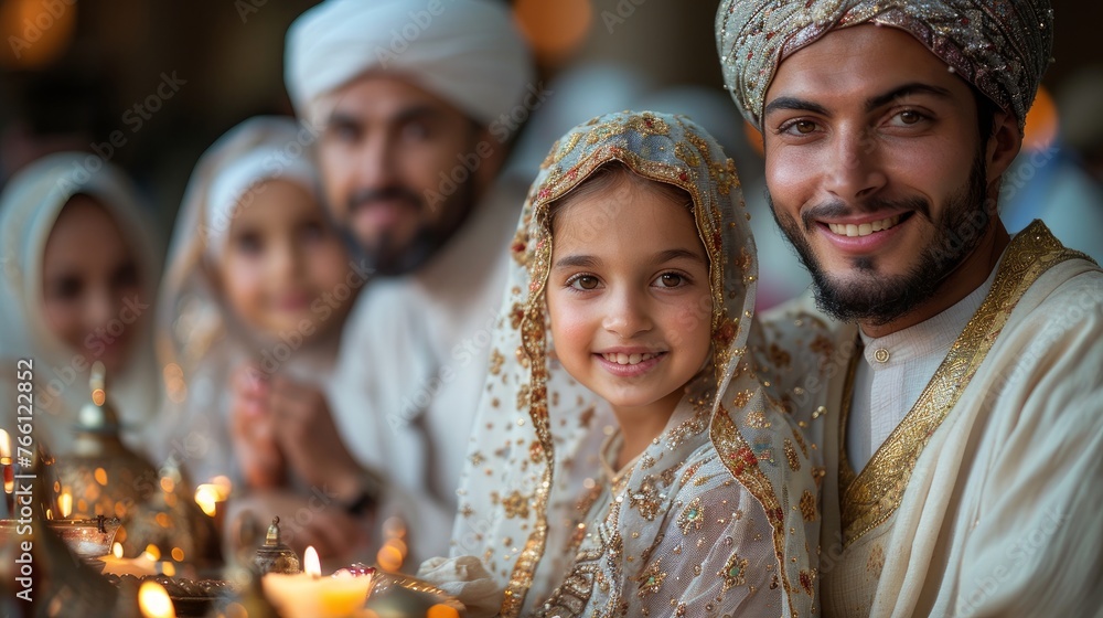 Muslim family at the festive table Muslim family at the festive table