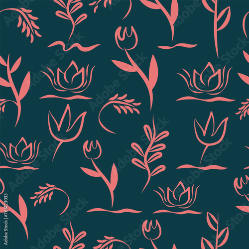 floral seamless pattern © devankastudio