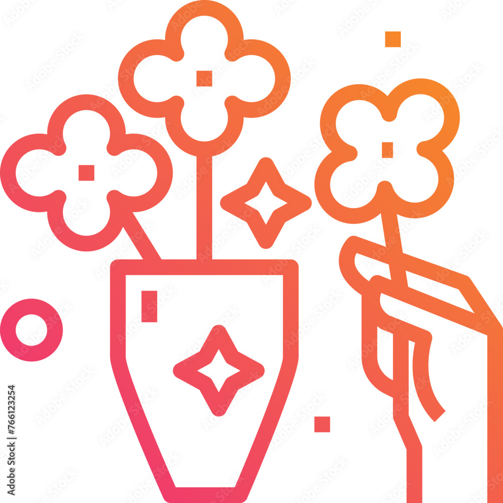 Floristry. Gradient icon design Floristry. Gradient icon design