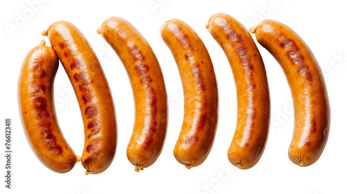 Sausages isolated with transparent background