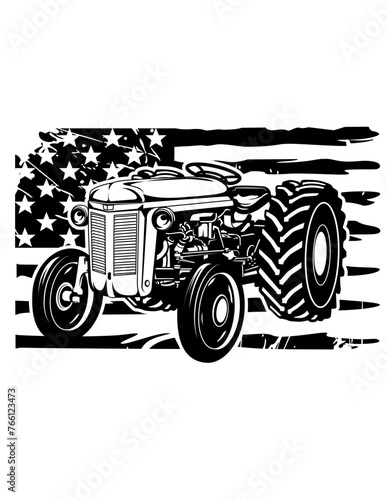 Tractor | Farm life | Farming | Farm Vehicle | Operator | Farm Owner | Farmer | Farm Equipment | Original Illustration | Vector and Clipart | Cutfile and Stencil