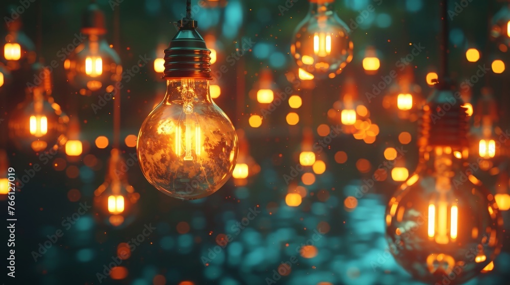 Idea: Floating through a sea of floating lightbulbs Idea: Floating through a sea of floating lightbulbs