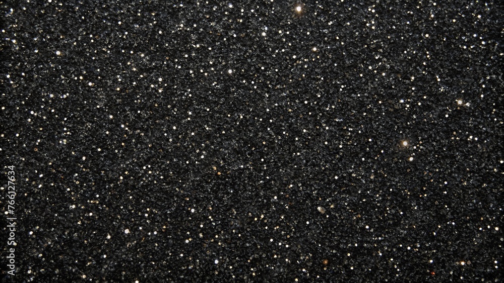 Black sparkle galaxy granite texture background