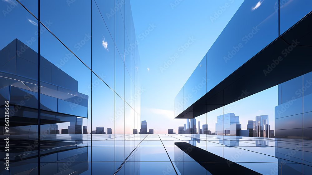 Low angle view of futuristic modern building, corporate office building skyscraper Low angle view of futuristic modern building, corporate office building skyscraper
