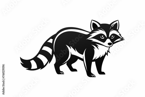 Raccoon hands up logo vector illustration