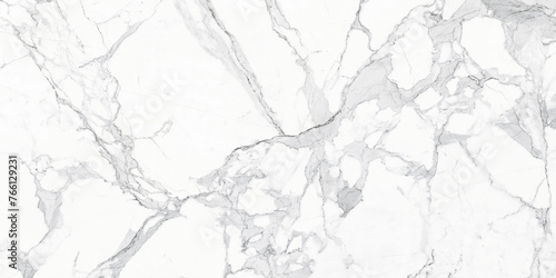 White statuario marble with grey veining pattern, used for interior kitchen or bathroom tile design, ceramic digital printed tile, polished finish with natural texture background