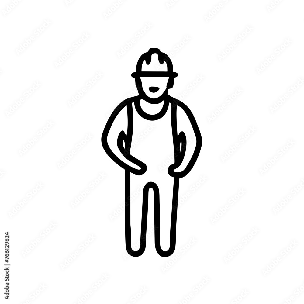 Bauarbeiter Monteur Arbeiter Ganzkörper Symbol Bauarbeiter Monteur Arbeiter Ganzkörper Symbol