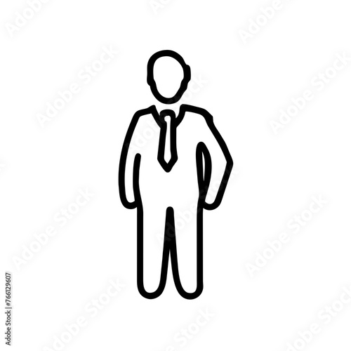 Geschäftsmann Business Man Büro Arbeiter Ganzkörper Symbol 