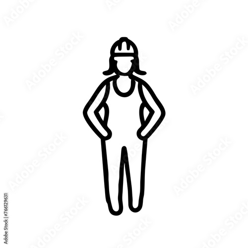 Bauarbeiterin Monteurin Arbeiterin Ganzkörper Symbol 
