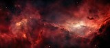 Astronomical object resembling a galaxy with red cumulus clouds of gas, creating a magenta hue in the sky, a stunning geological phenomenon in the horizon
