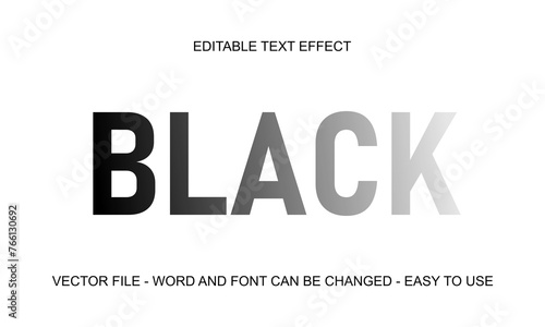 Editable text effect black mock up