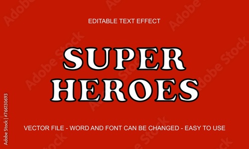 Super hero editable text effect, cartoon text style