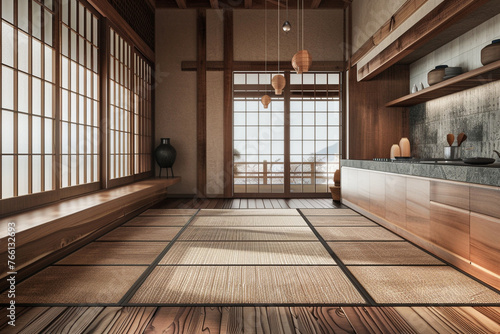 room with wooden floor photo