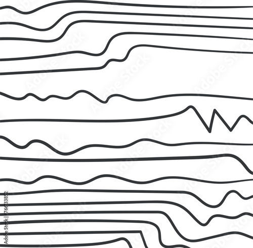 Wavy and straight lines form a striped horizontal texture. Imitation of a wooden surface.