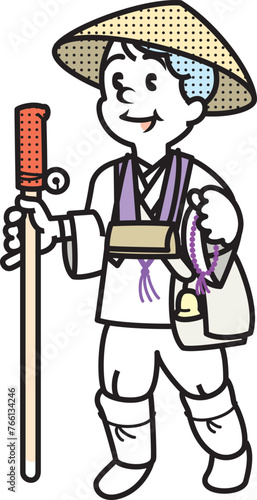 お遍路さんのイラスト