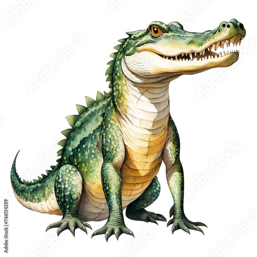 Crocodile  watercolor style  isolated on transparent background