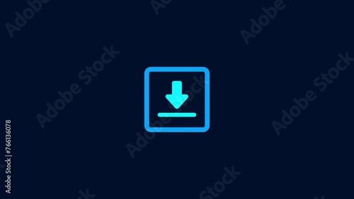 download icon animation. 4K motion animation,Animated icon of the download symbol. photo