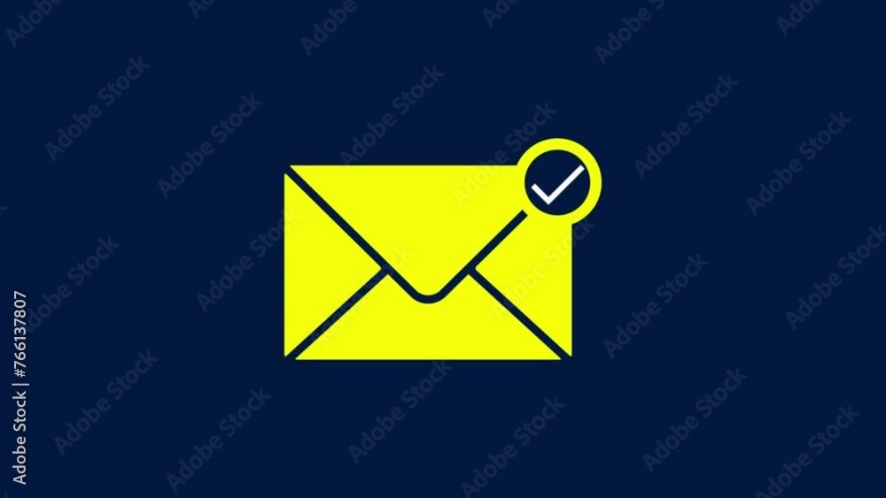 Animated approval letter linear icon. Receive verification paper Animated approval letter linear icon. Receive verification paper