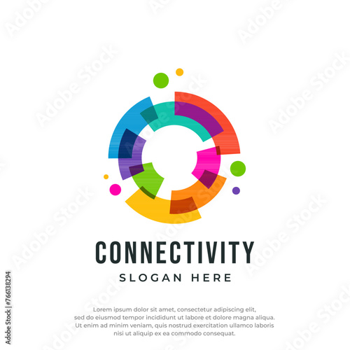 Colorful logo design concept vector. Family People Group Team Connection Relation Community logo Template Vector