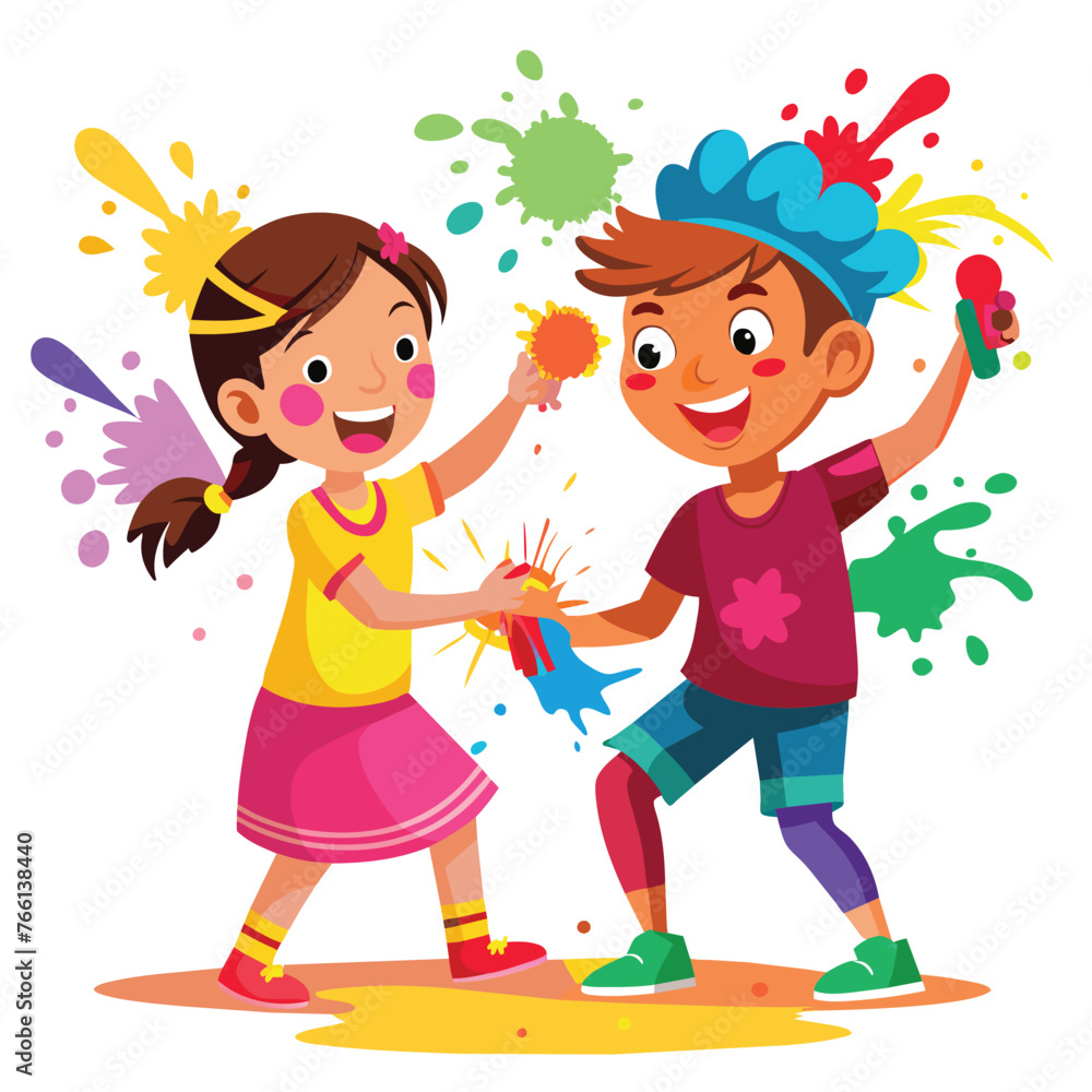 Vibrant Hues of Joy: A Colorful Dance in the Holi Celebration Vibrant Hues of Joy: A Colorful Dance in the Holi Celebration