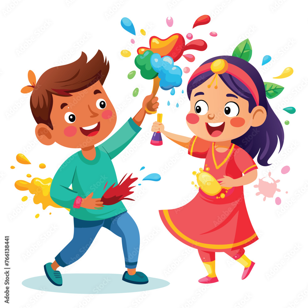 Vibrant Hues of Joy: A Colorful Dance in the Holi Celebration Vibrant Hues of Joy: A Colorful Dance in the Holi Celebration