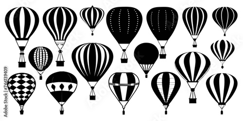 Set of Different Style hot air balloons , Collection Of hot air balloon  