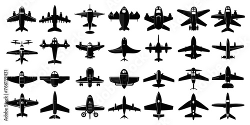A Collection of Diverse Airplane Illustrations, Set Of Airplane 