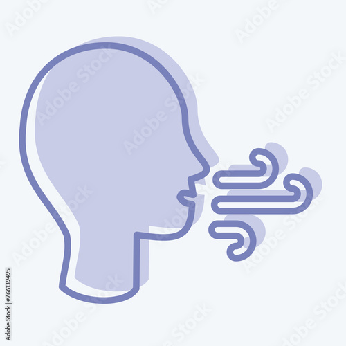 Icon Difficulty Breathing. suitable for flu symbol. two tone style. simple design editable. design template vector. simple illustration